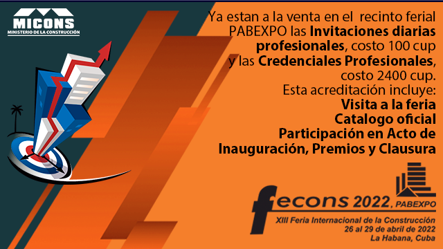 Ya están a la venta en el recinto ferial PABEXPO las Invitaciones diarias profesionales y las Credencailes Profesionales. 0 (0)